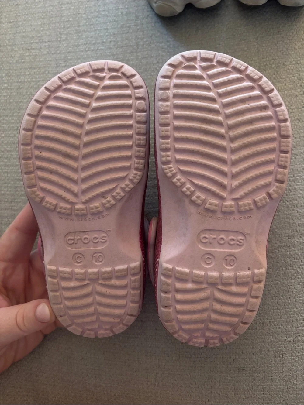 CROCS Kids Pink Disney Print Slip-On Clogs